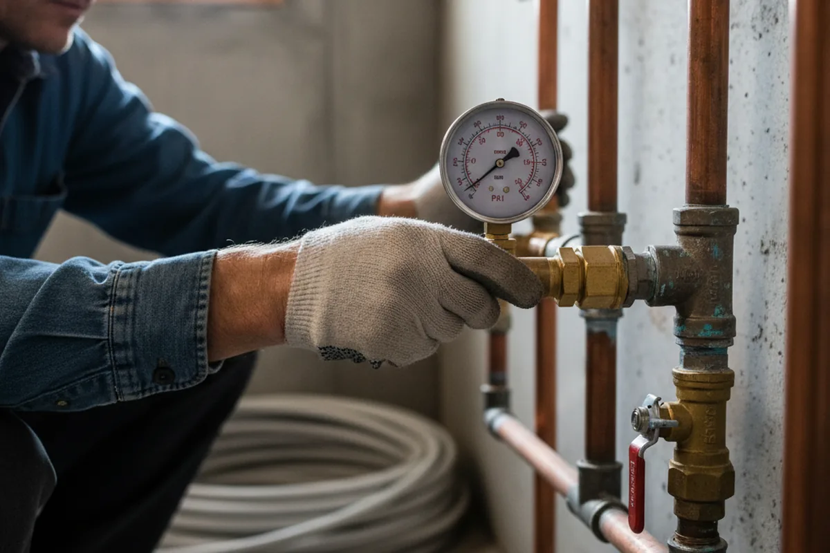 Pressure testing a repaired line during Water Line Repair in White City